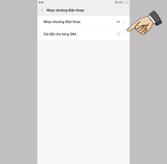 Cài đặt cho từng Sim